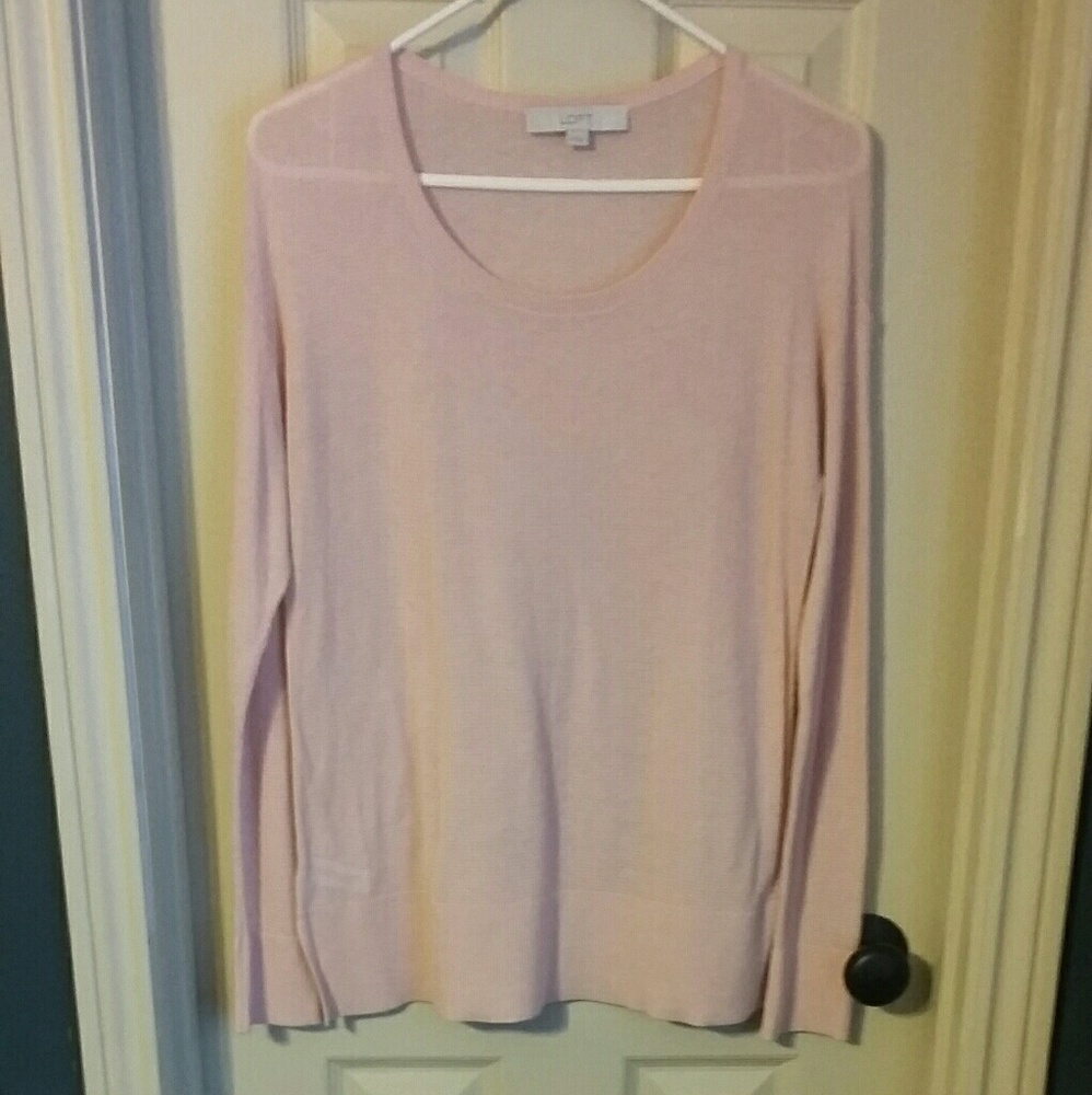 Anne Taylor Loft Pale Pink Knit Sweater